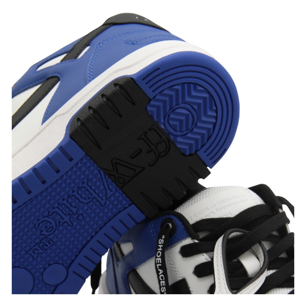 black white and blue leather out of office sneakers - 4
