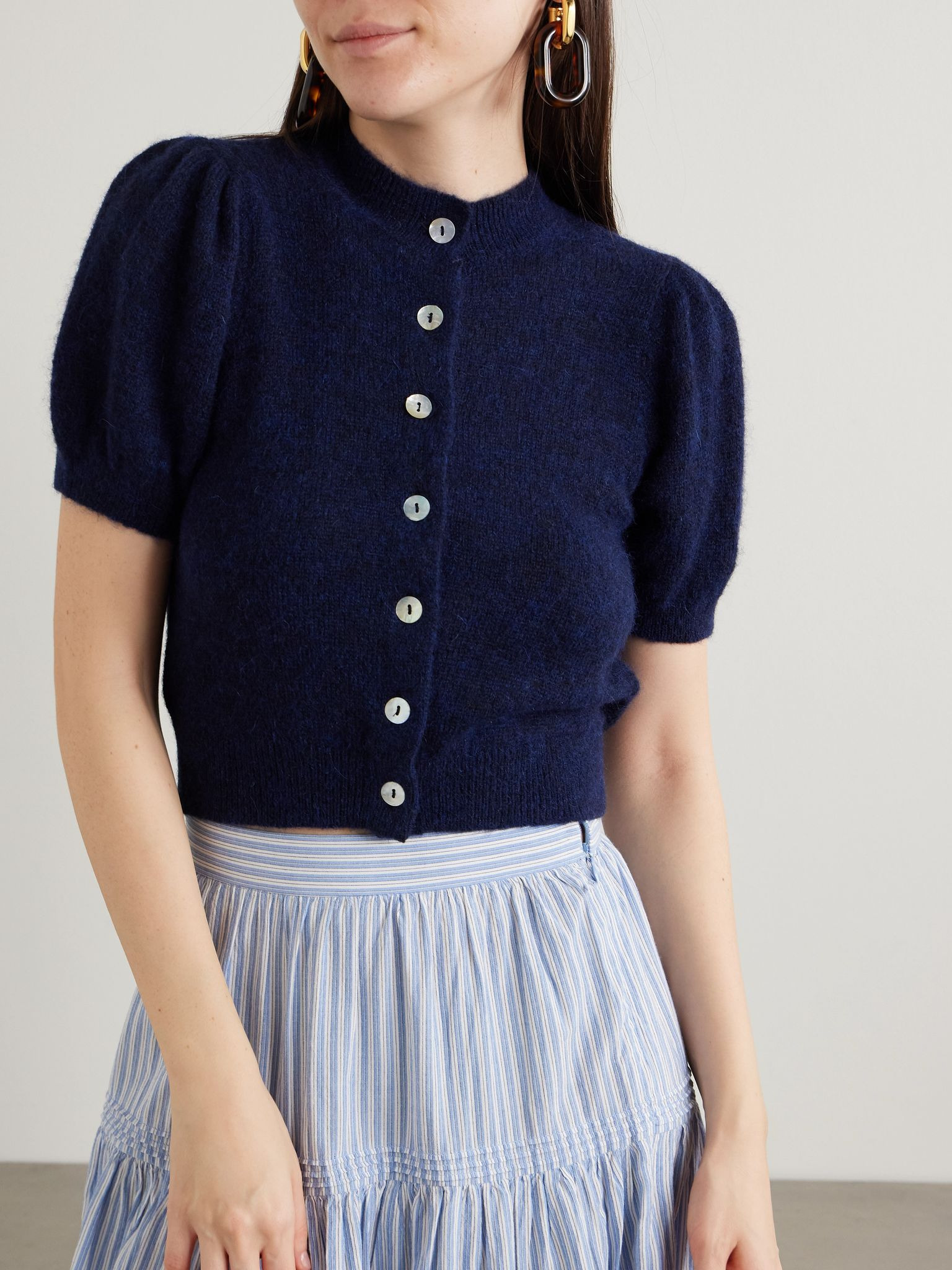 Anisa alpaca-blend cardigan Navy - 3