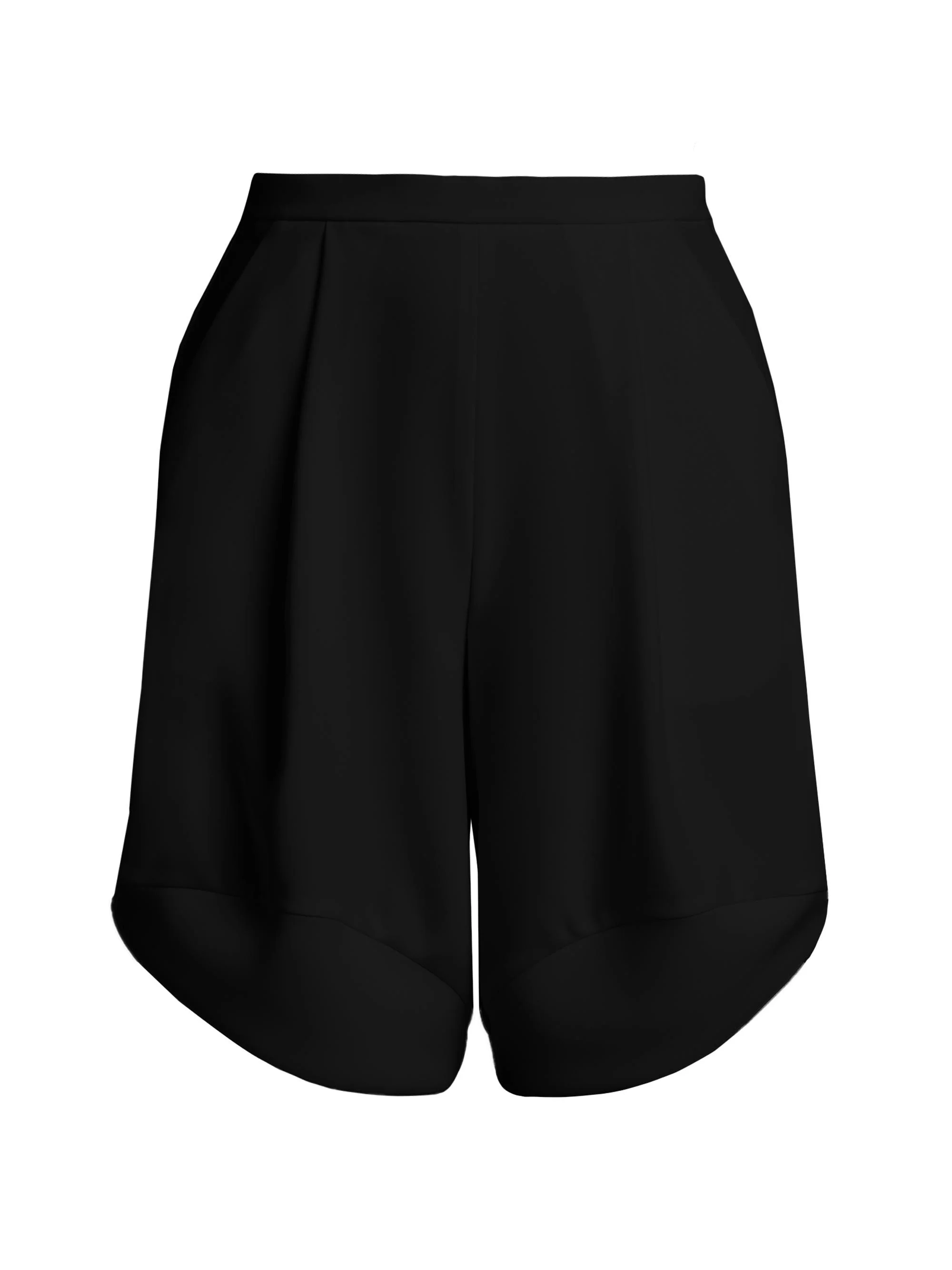 Women's Techno Cady Draped Bermuda Shorts - Black Beauty - 1