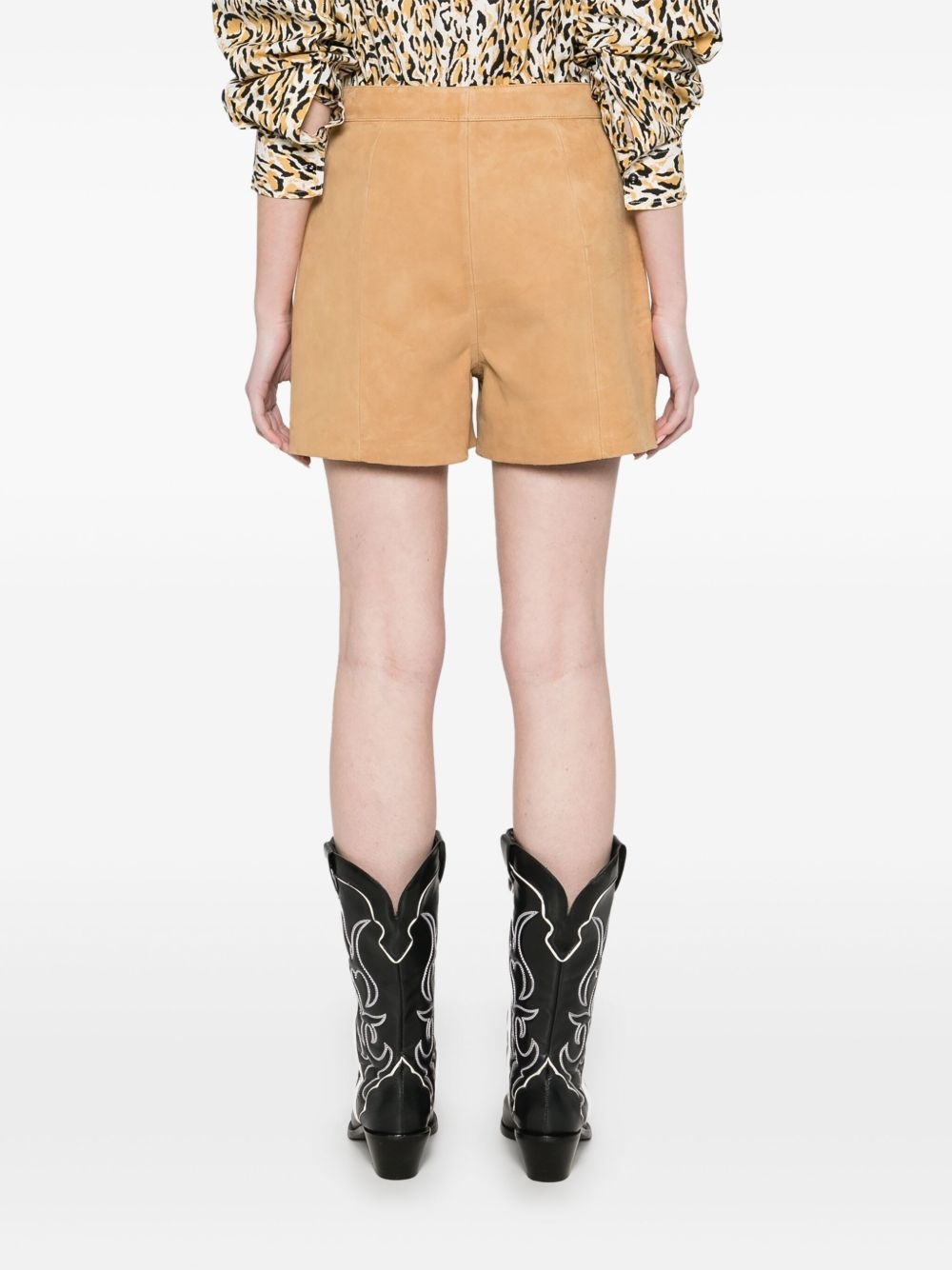 fringe-detail suede shorts - 4