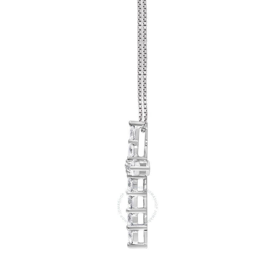 Brilliant Diamond - Brilliant Diamond 14K White Gold 1 CTTW LAB GROWN Diamond Cross Pendant Necklace (G-H, SI1-SI2), 18" - 2