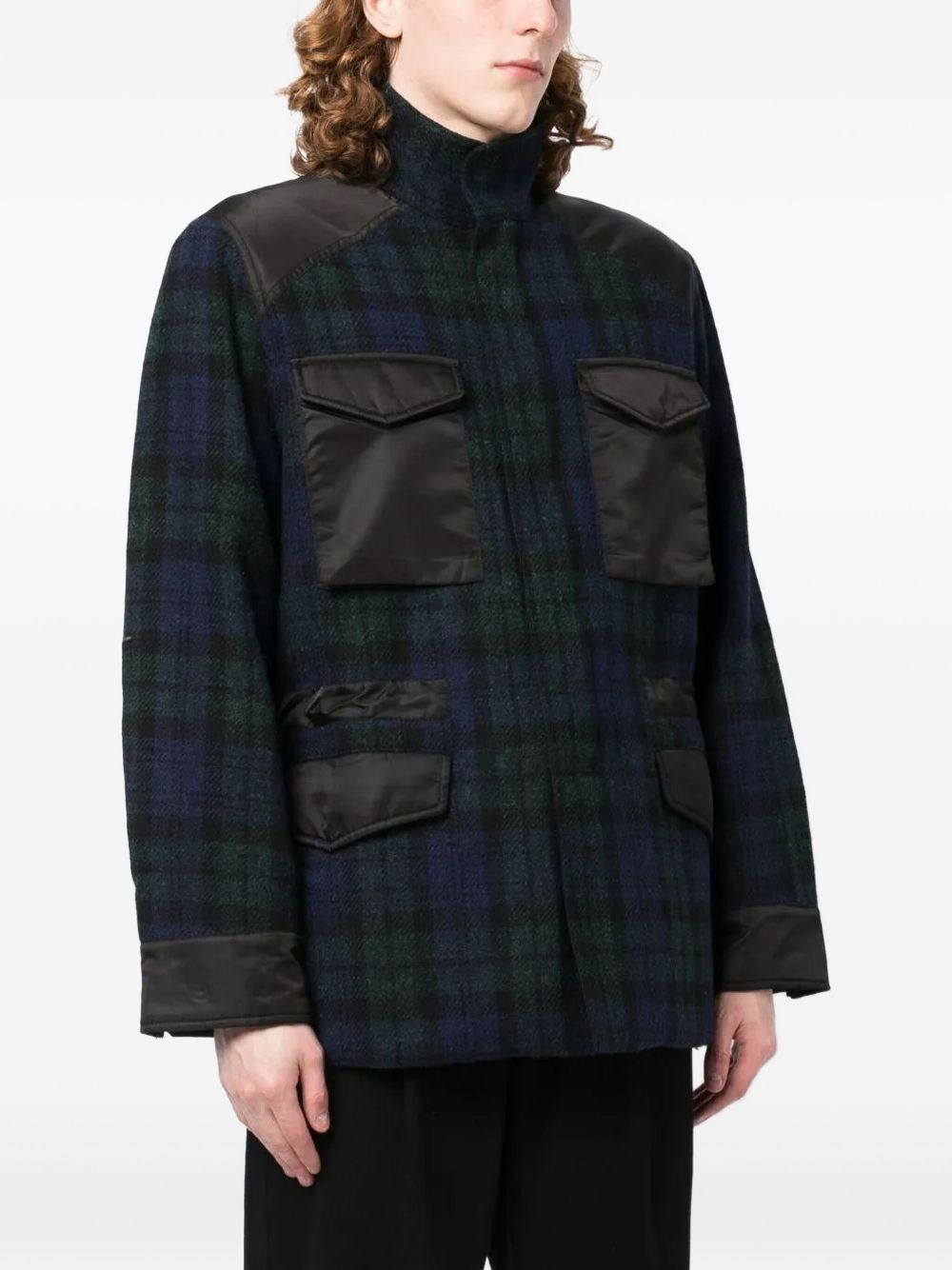 tartan-check bomber jacket - 3