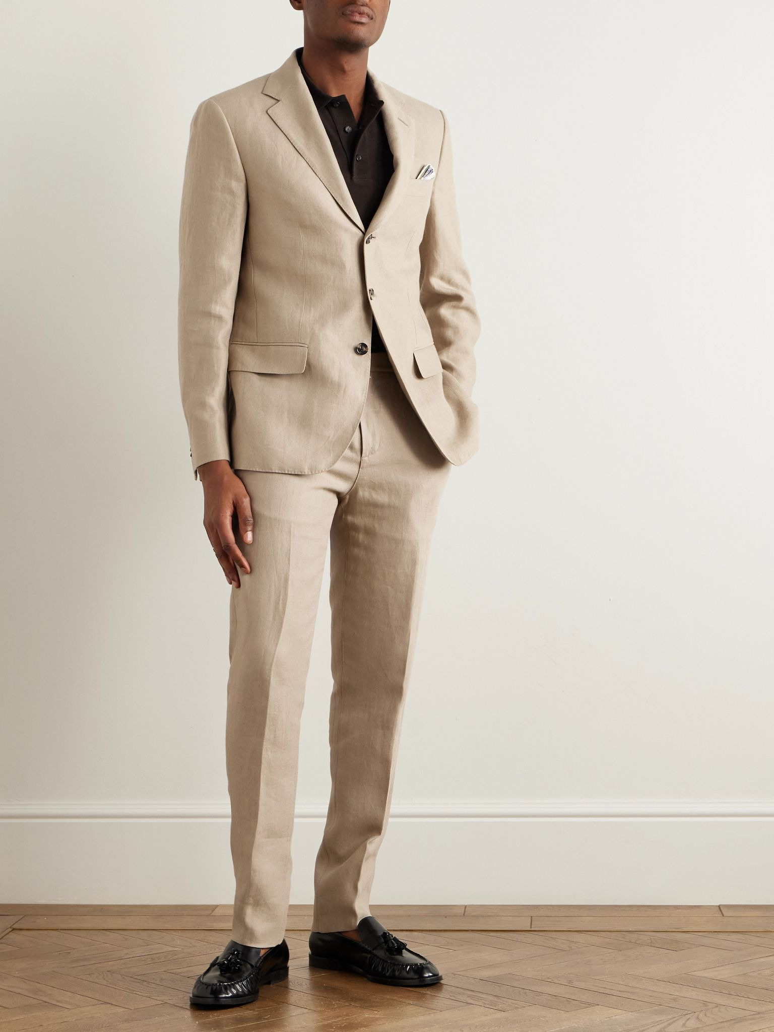 Linen Suit Jacket Beige - 2