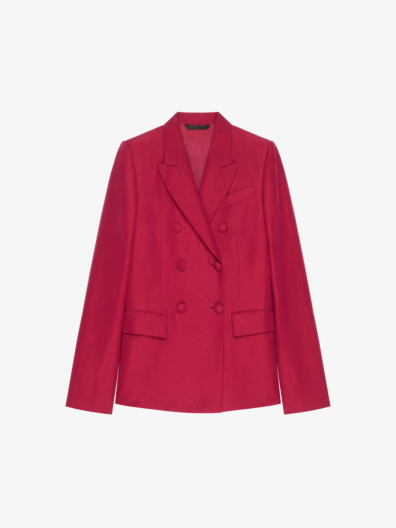 DOUBLE BREASTED JACKET IN LINEN AND SILK 1