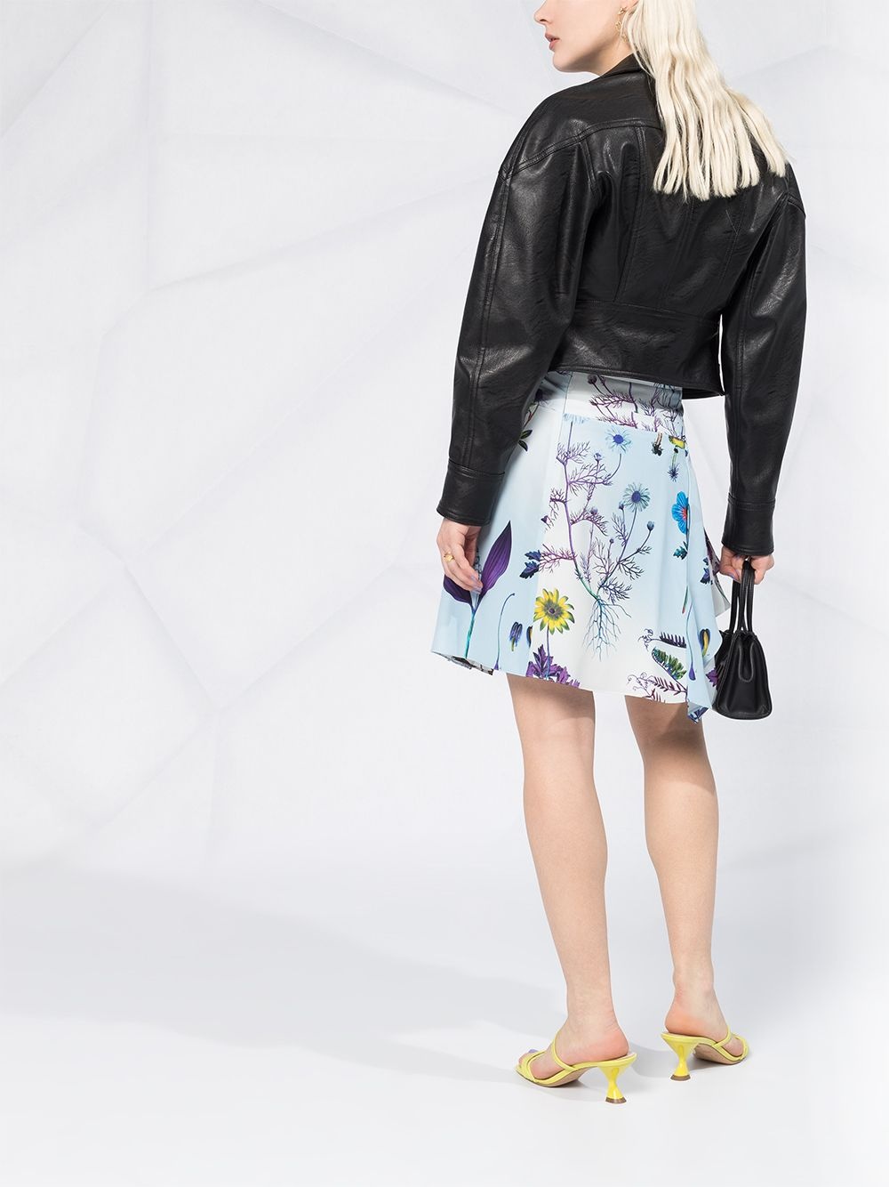 floral print draped skirt - 4