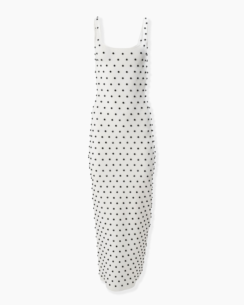 Polka Dot Beaded Midi Dress 1