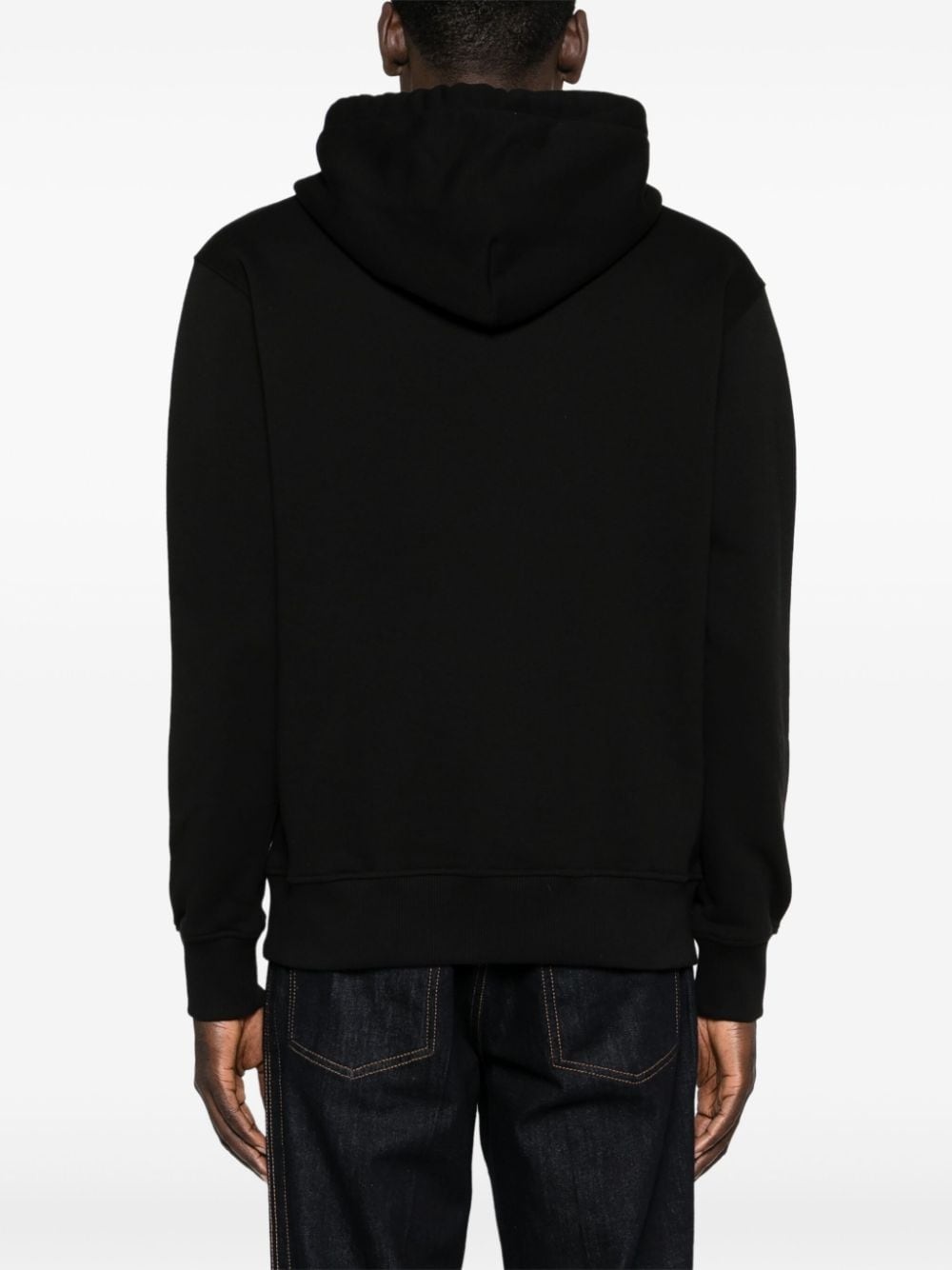 logo-plaque cotton hoodie - 4