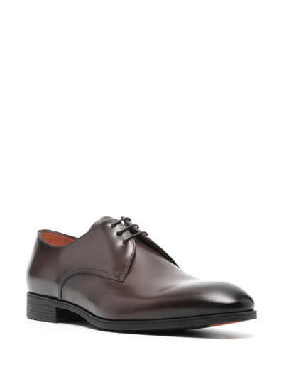 Santoni round-toe leather Oxford shoes outlook