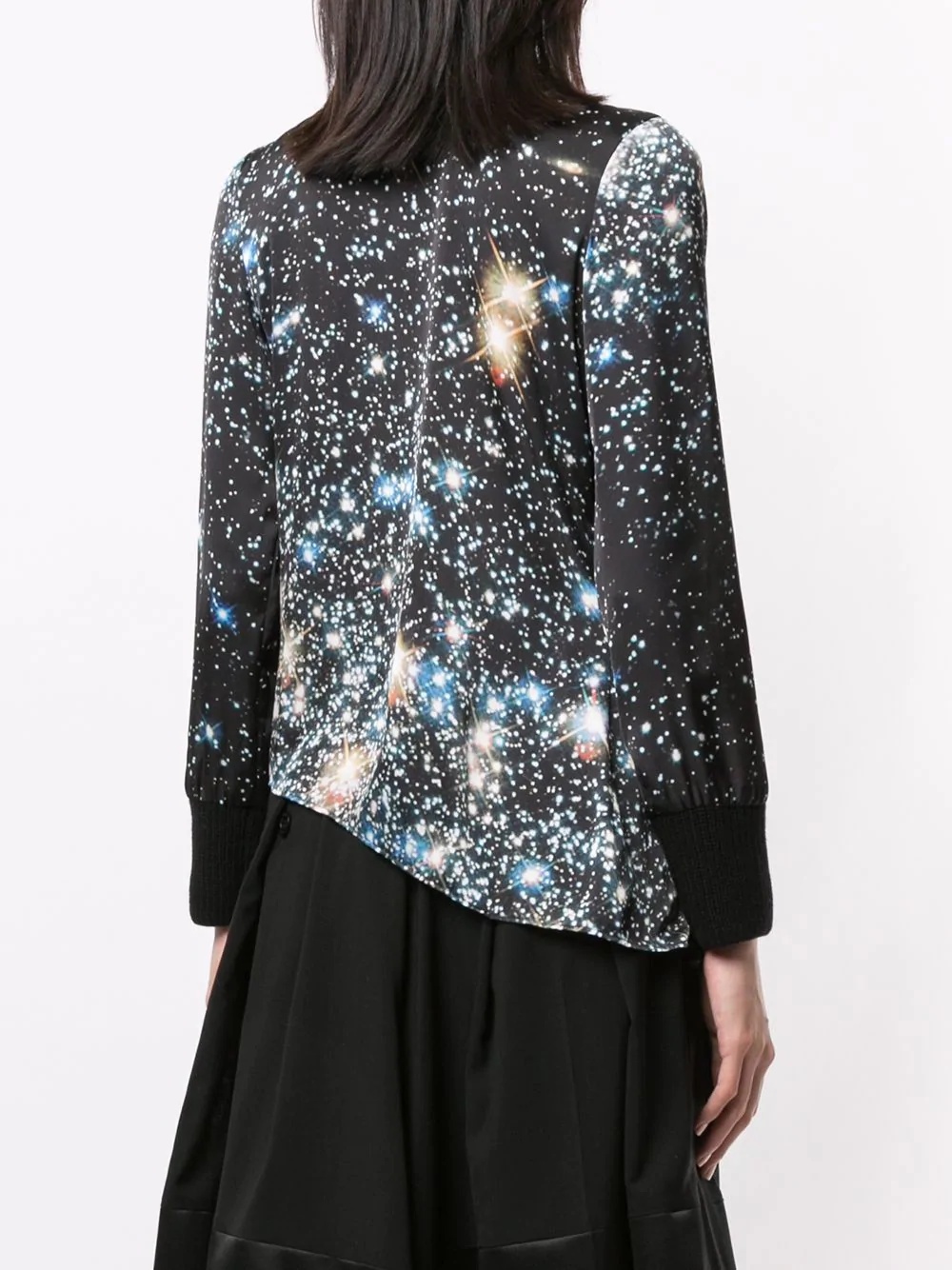 space-print asymmetric blouse - 4