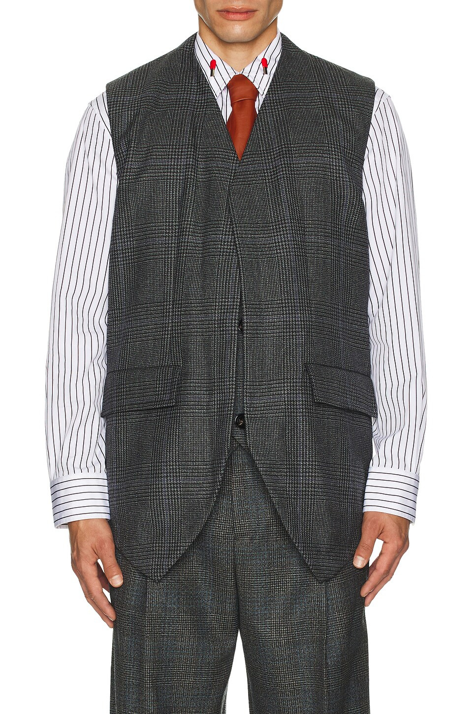 Wool Prince Of Wales Gilet - 4