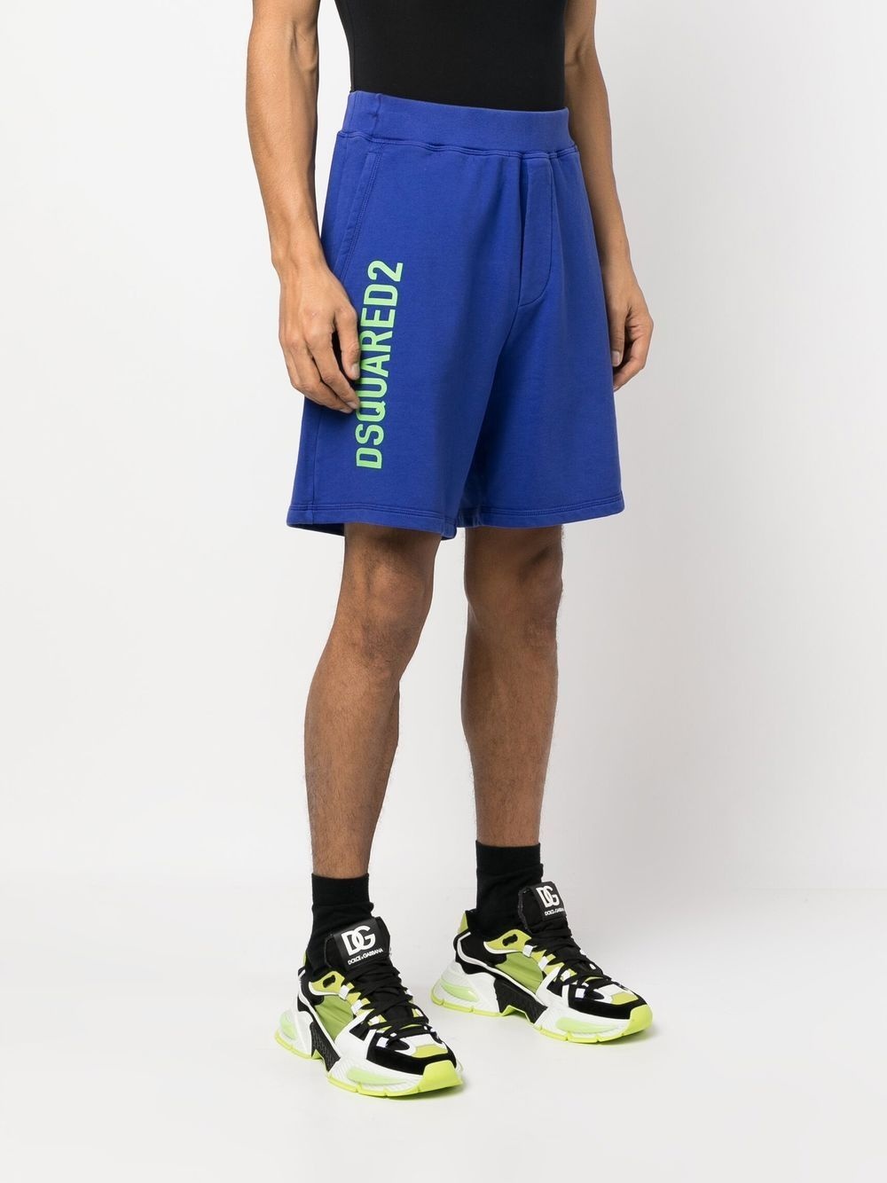 cotton logo print shorts - 3