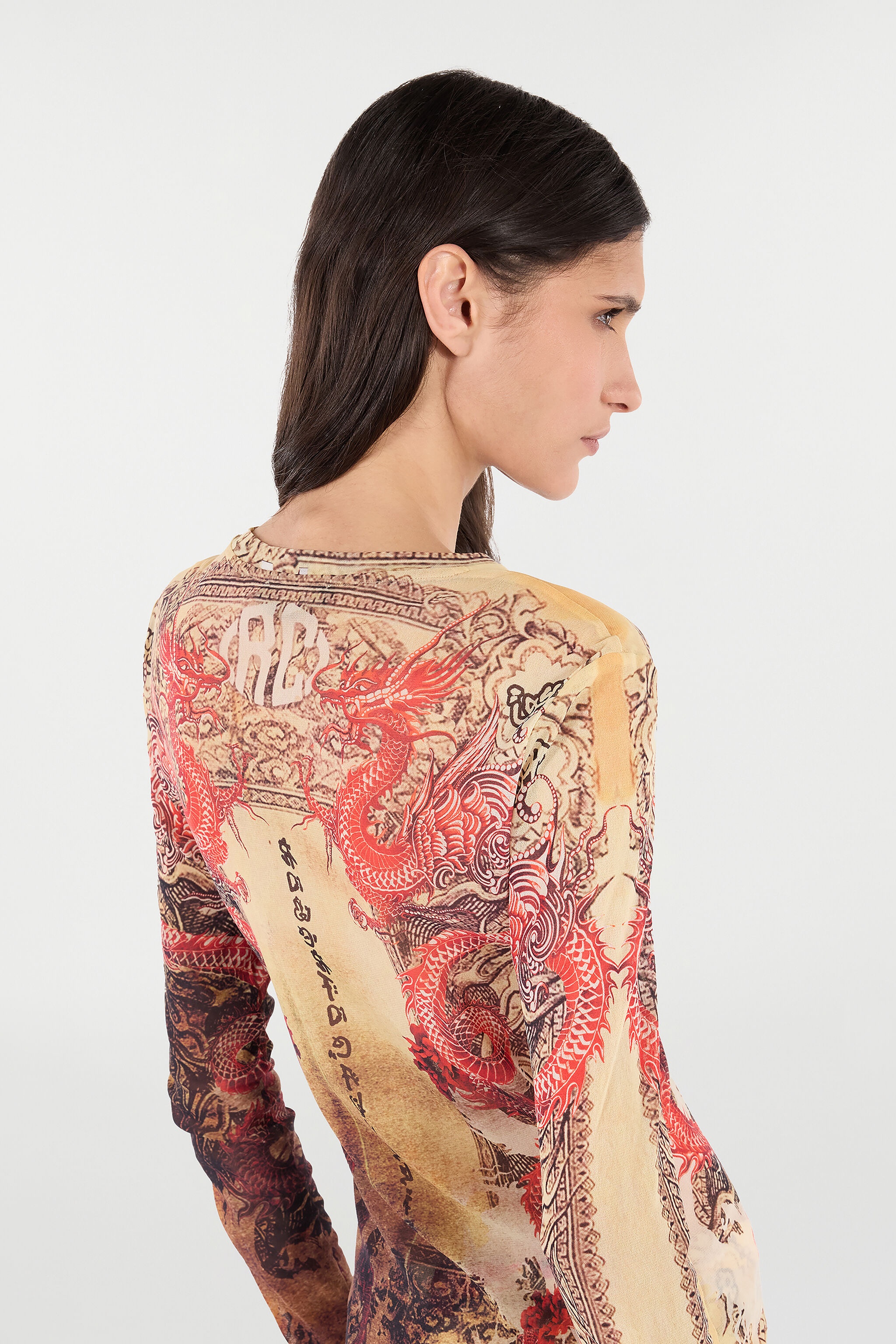 Long-Sleeve T-Shirt with Oriental Print - 7