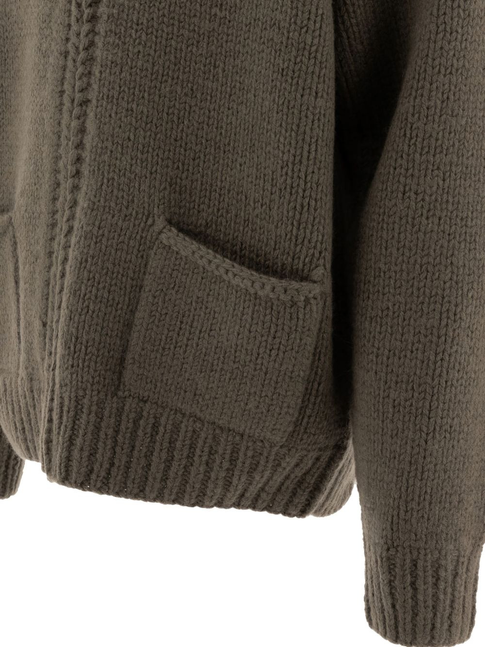 zip-front patch-pocket cardigan - 4