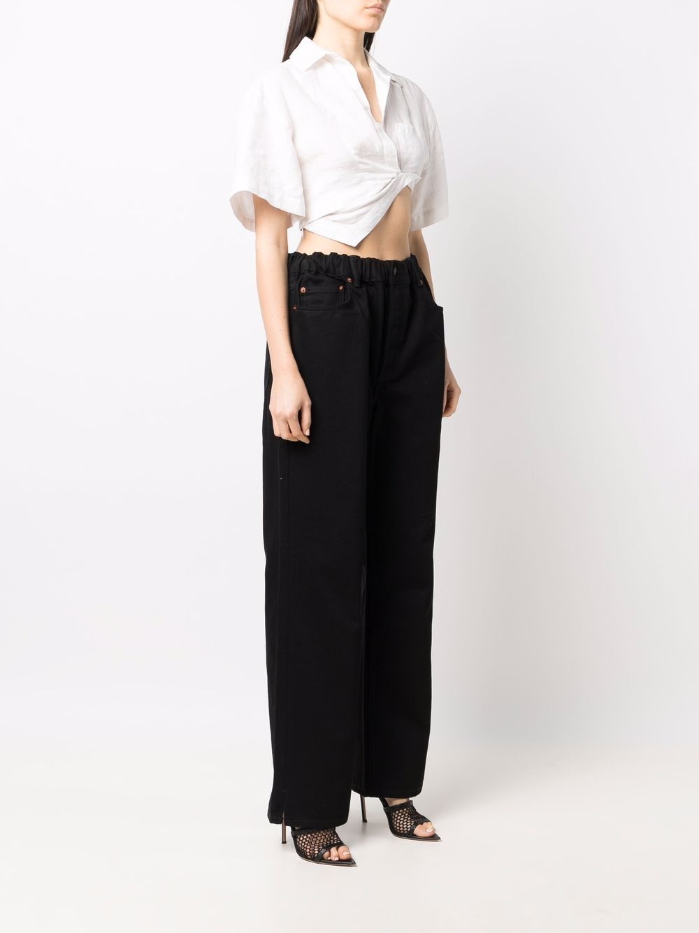 loose fit wide leg trousers - 3
