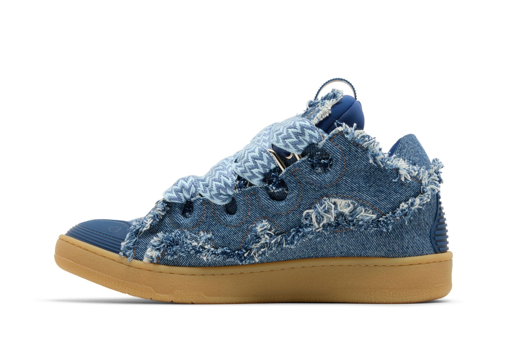 Lanvin Curb Sneakers 'Frayed Denim' - 3