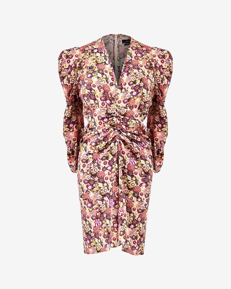 ALINIZA FLORAL SILK SHORT DRESS - 1