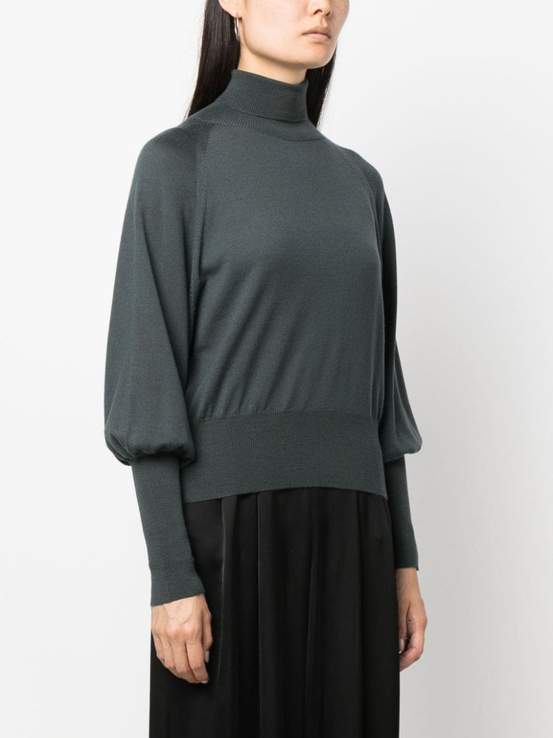 bishop-sleeved fine-knit jumper 3