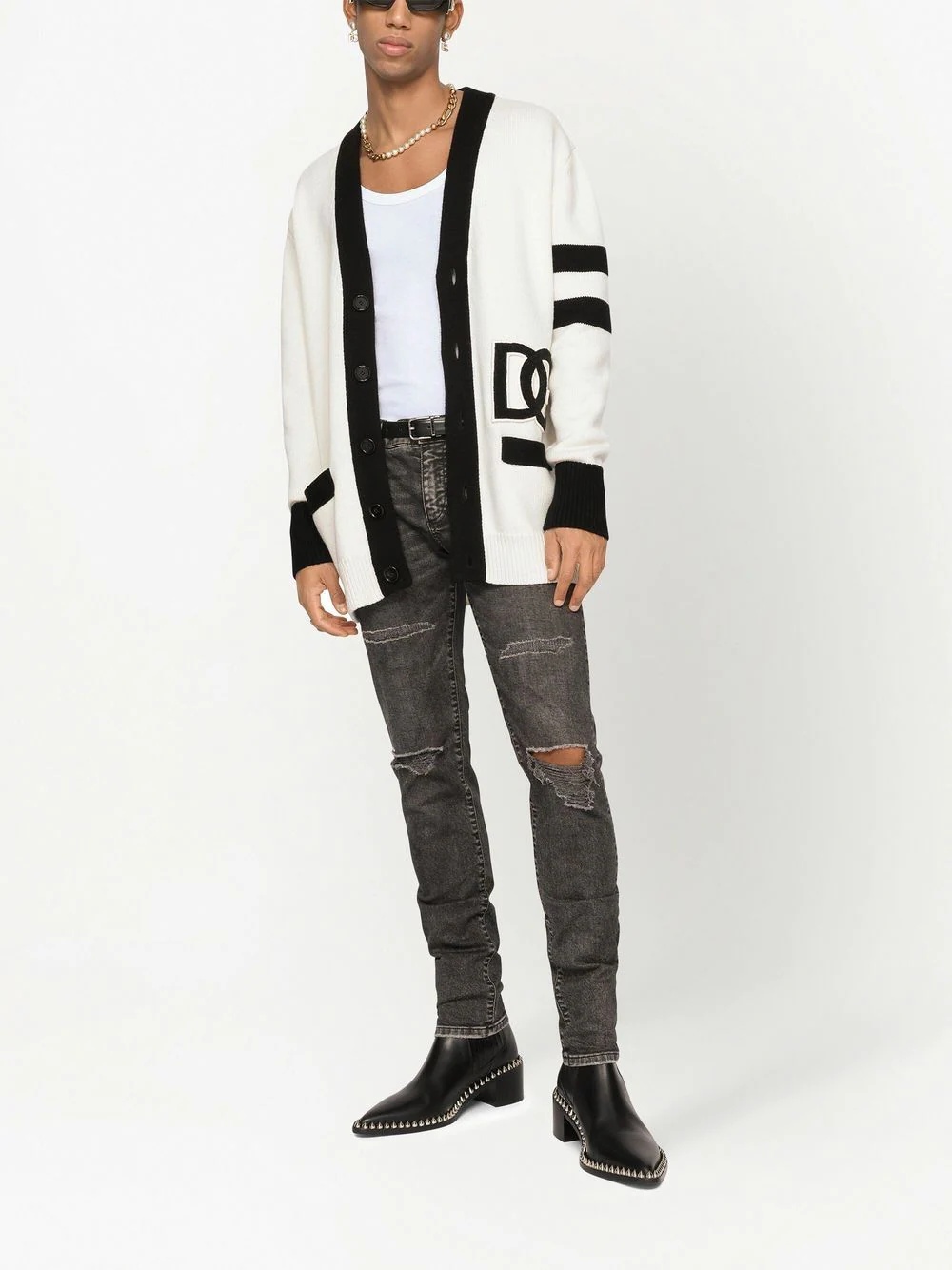 DG logo wool cardigan - 2