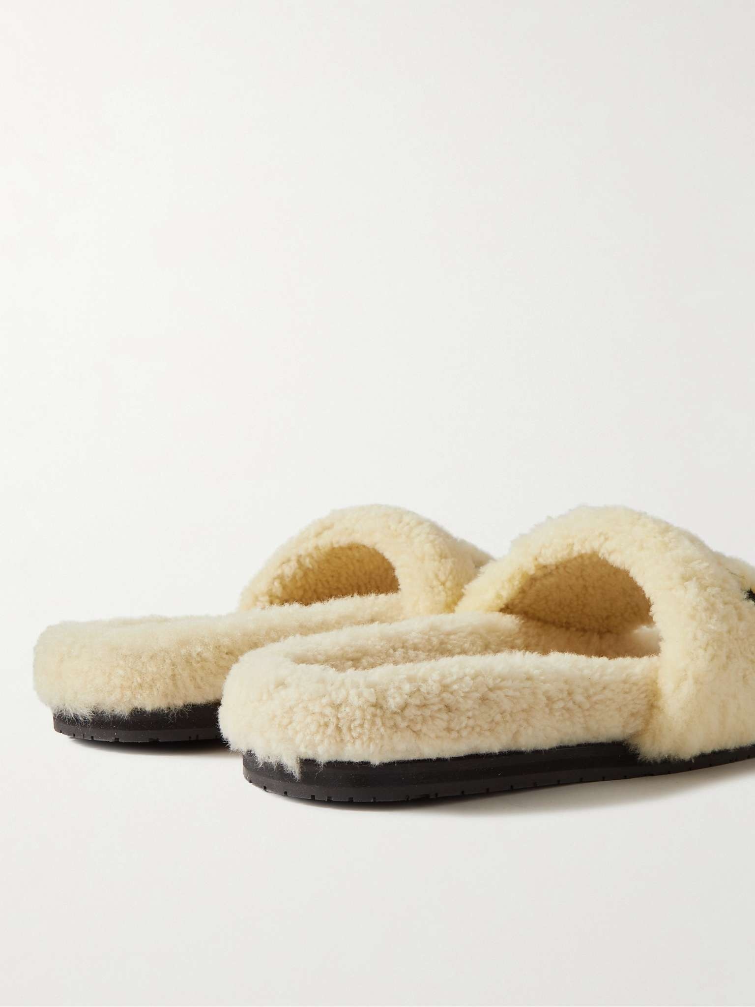 Logo-Embroidered Shearling Slippers - 4