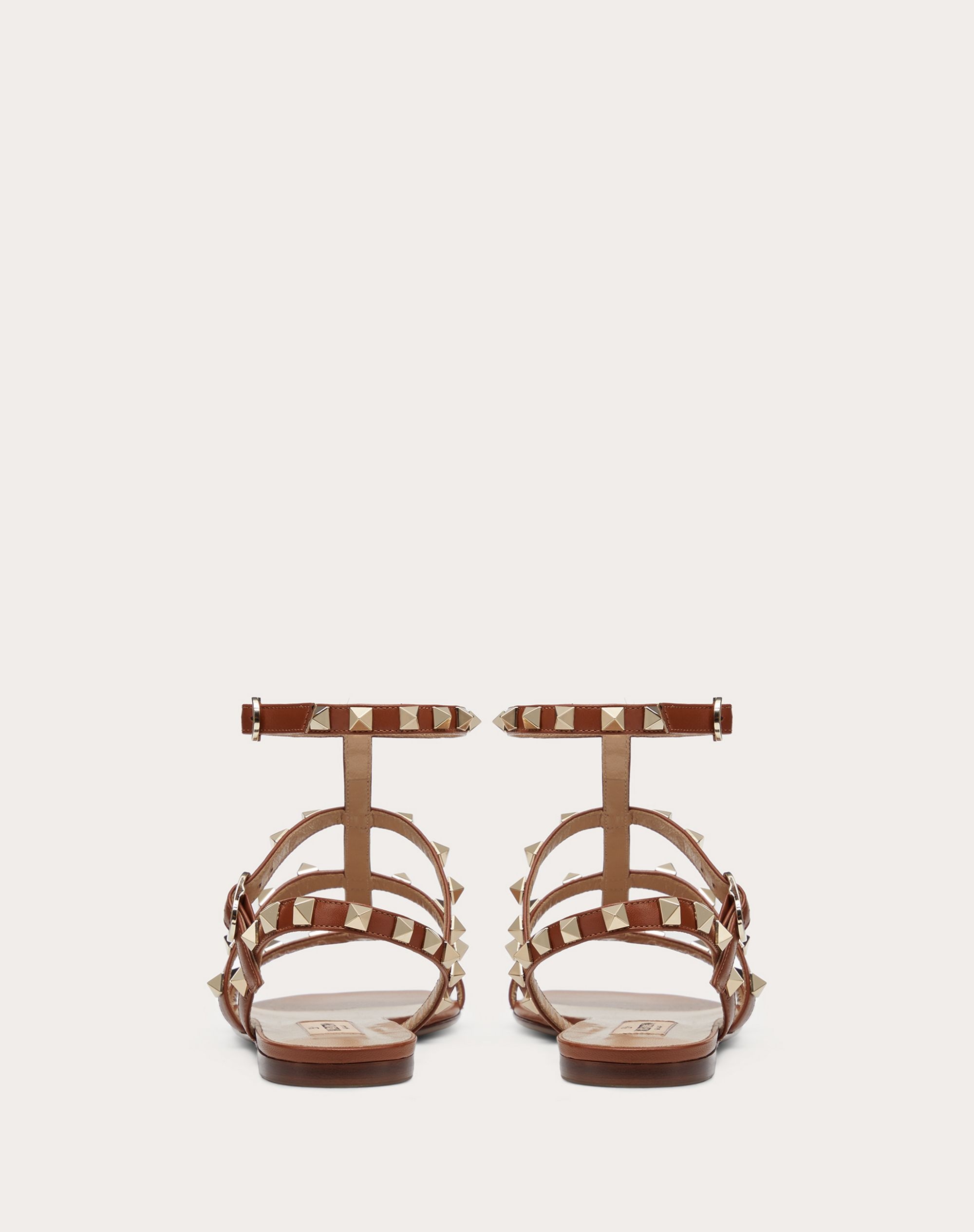 Rockstud Flat Calfskin Sandal with Straps - 3