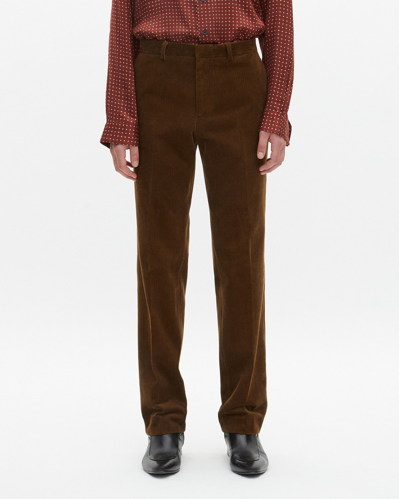 BROWN CORDUROY TAILORED SUIT PANTS 4
