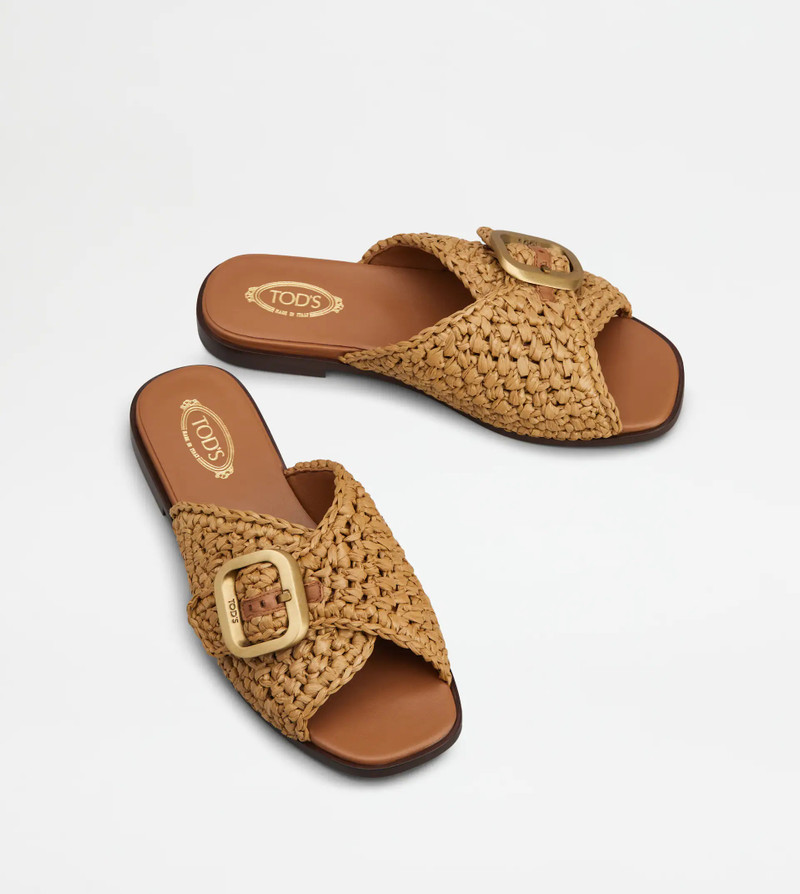 SANDALS IN RAFFIA - BROWN 3