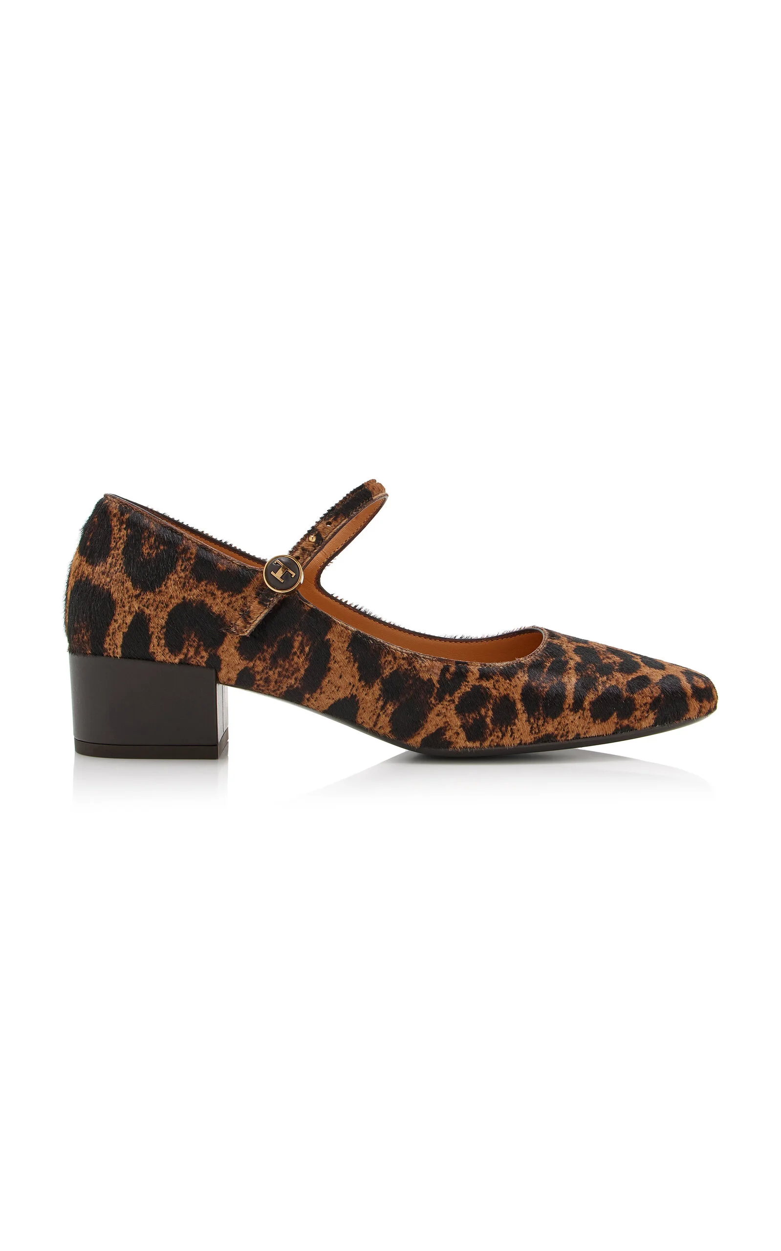 Leopard-Print Pony Hair Mary Jane Pumps animal - 1