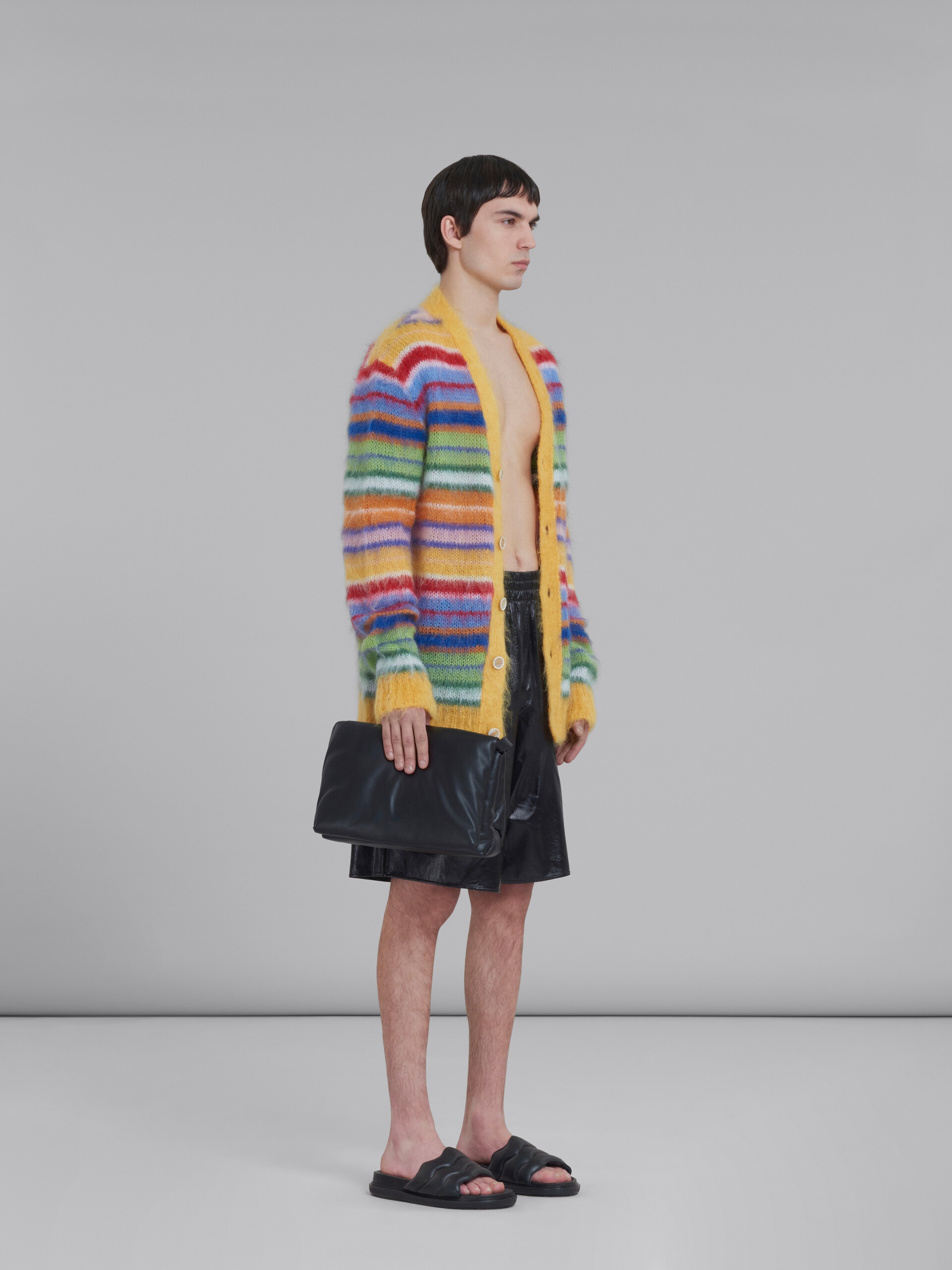 MULTICOLOURED STRIPED MOHAIR CARDIGAN - 5