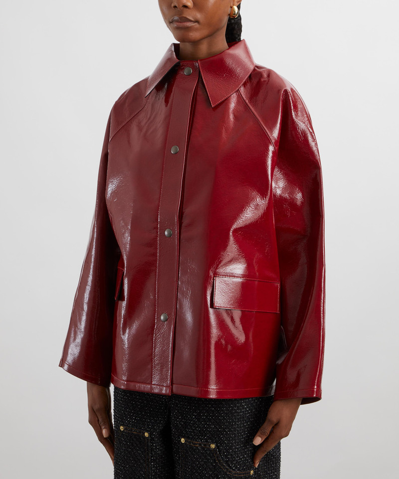 KASSL Editions Original Hip Lacquer Wool Red Jacket outlook