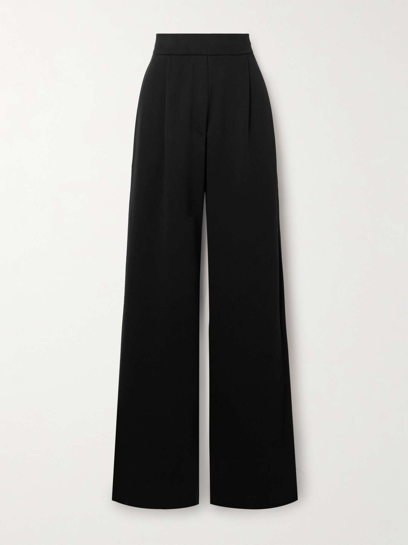 Pleated cotton-jersey wide-leg pants - 1