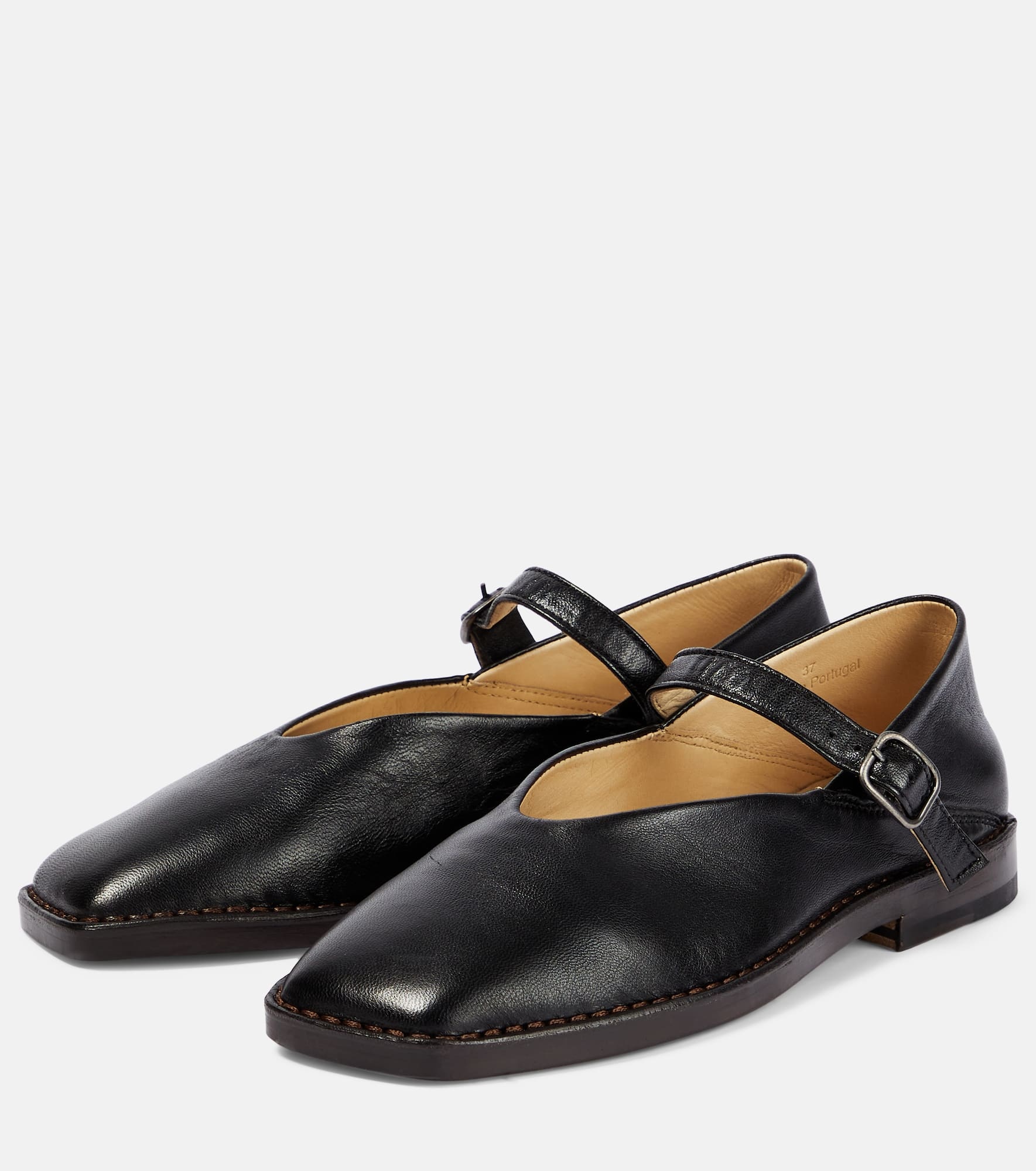 Leather Mary Jane ballet flats - 4