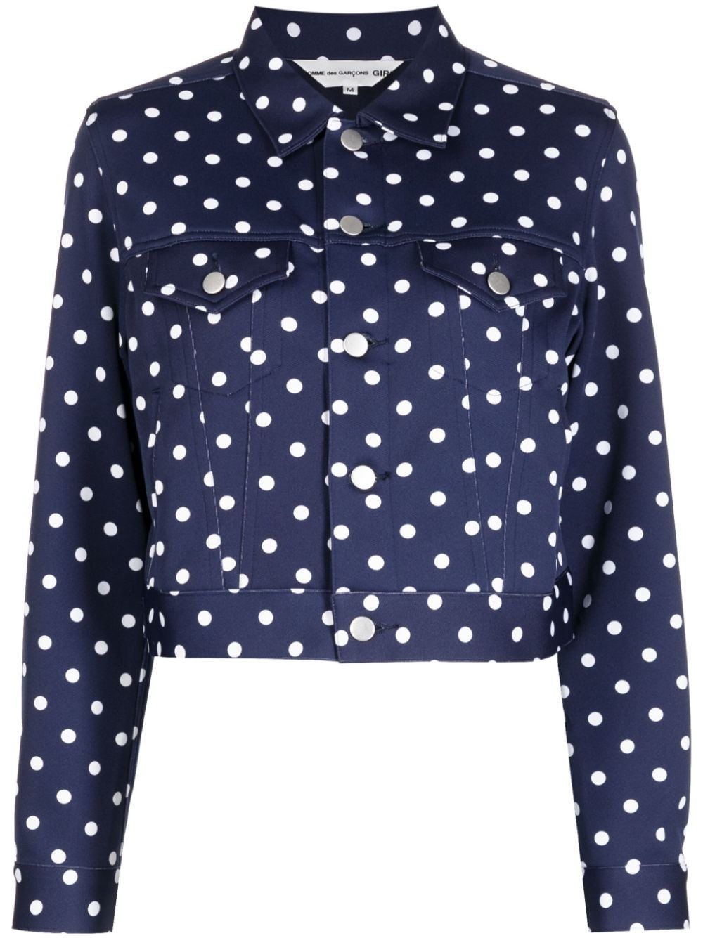polka-dot-print cropped jacket - 1