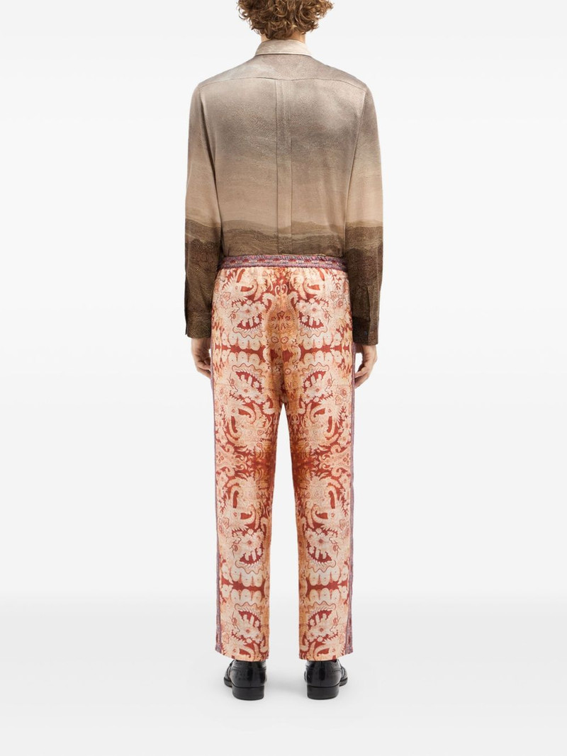paisley-print drawstring-waist trousers 3