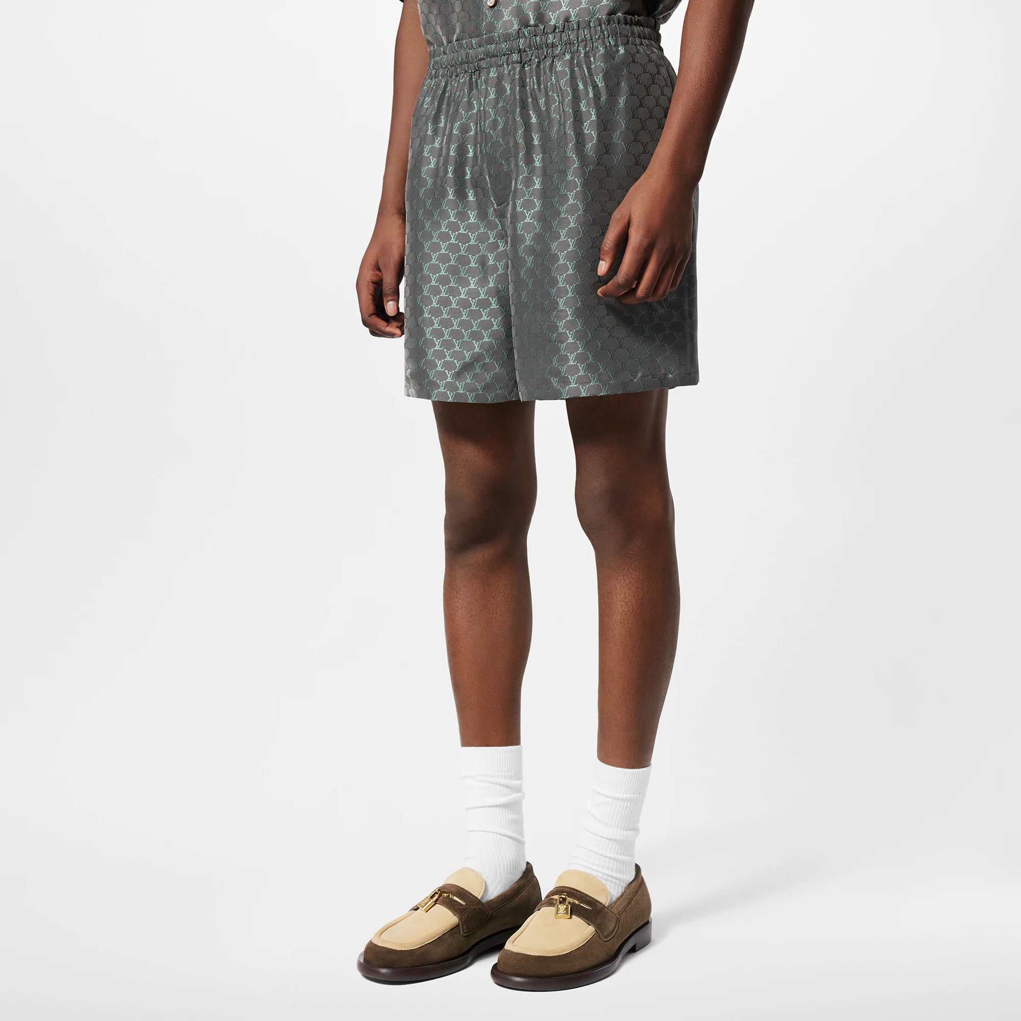 Drawstring Jacquard Silk-Blend Shorts - 2