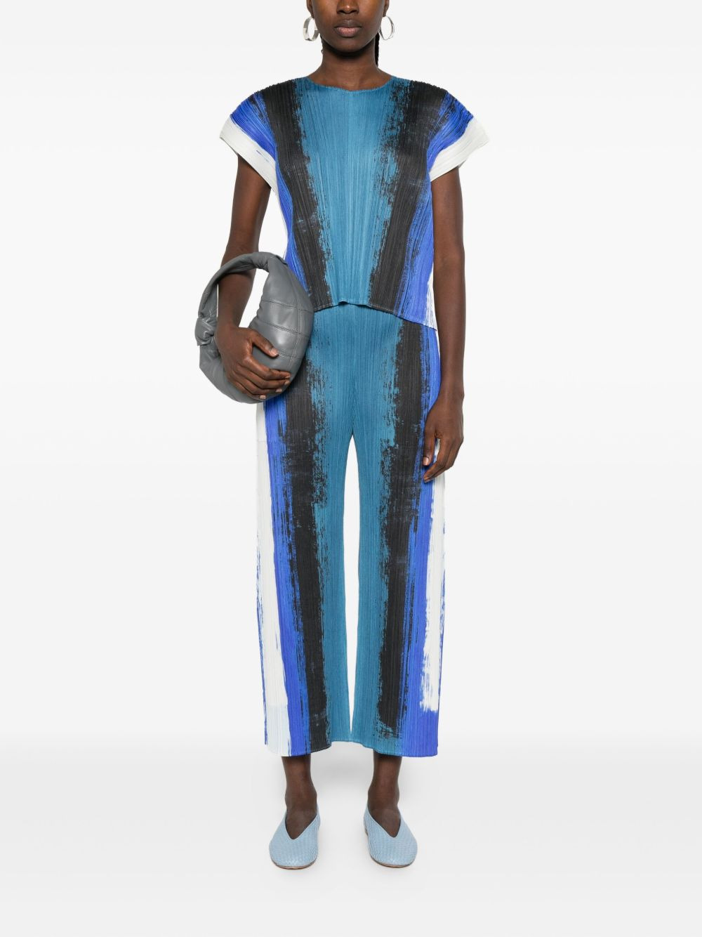 pleated paint-stroke trousers - 2