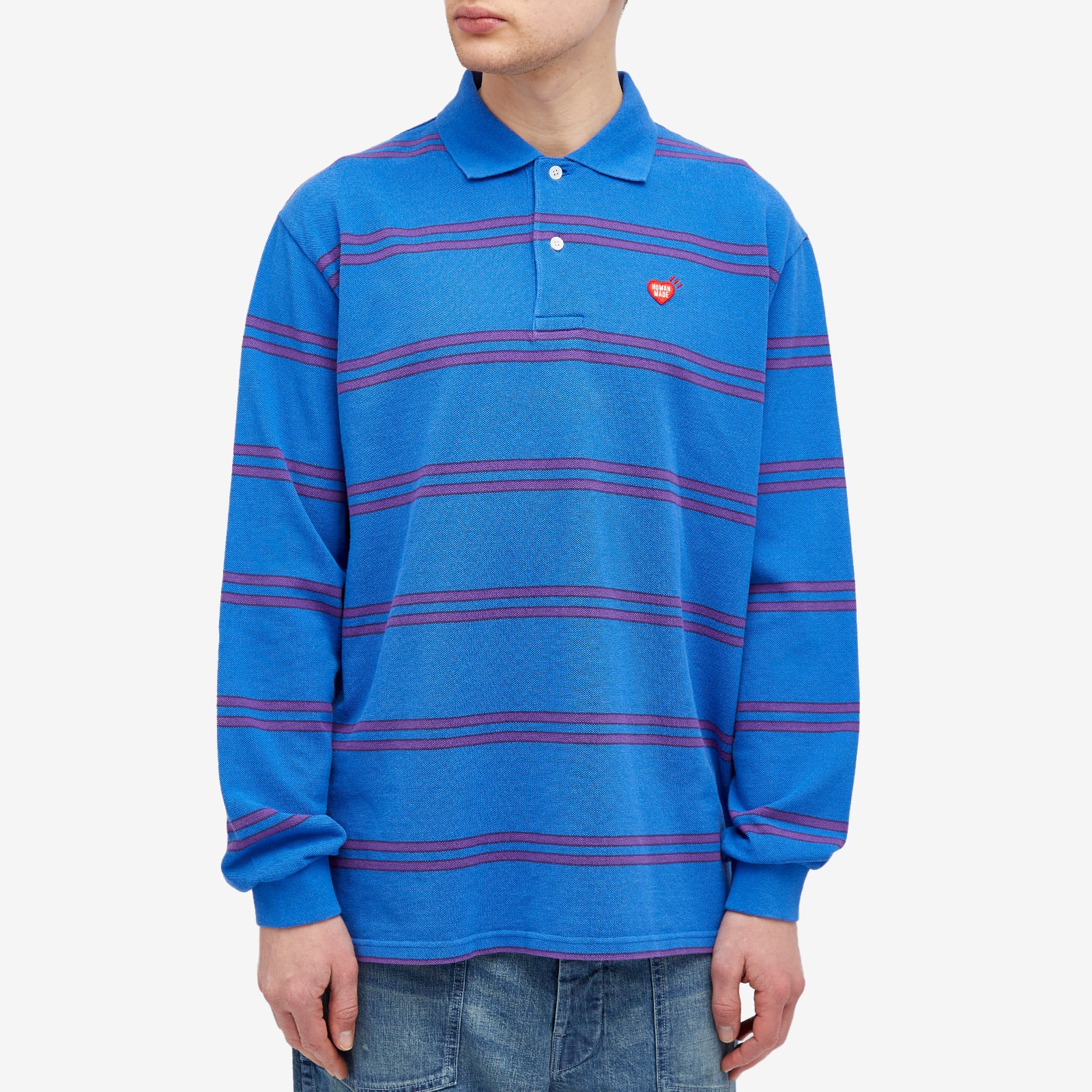 Human Made Long Sleeve Striped Polo Shirt - 2