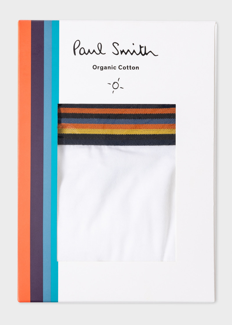 Paul Smith White Cotton Low-Rise 'Artist Stripe' Boxer Briefs outlook