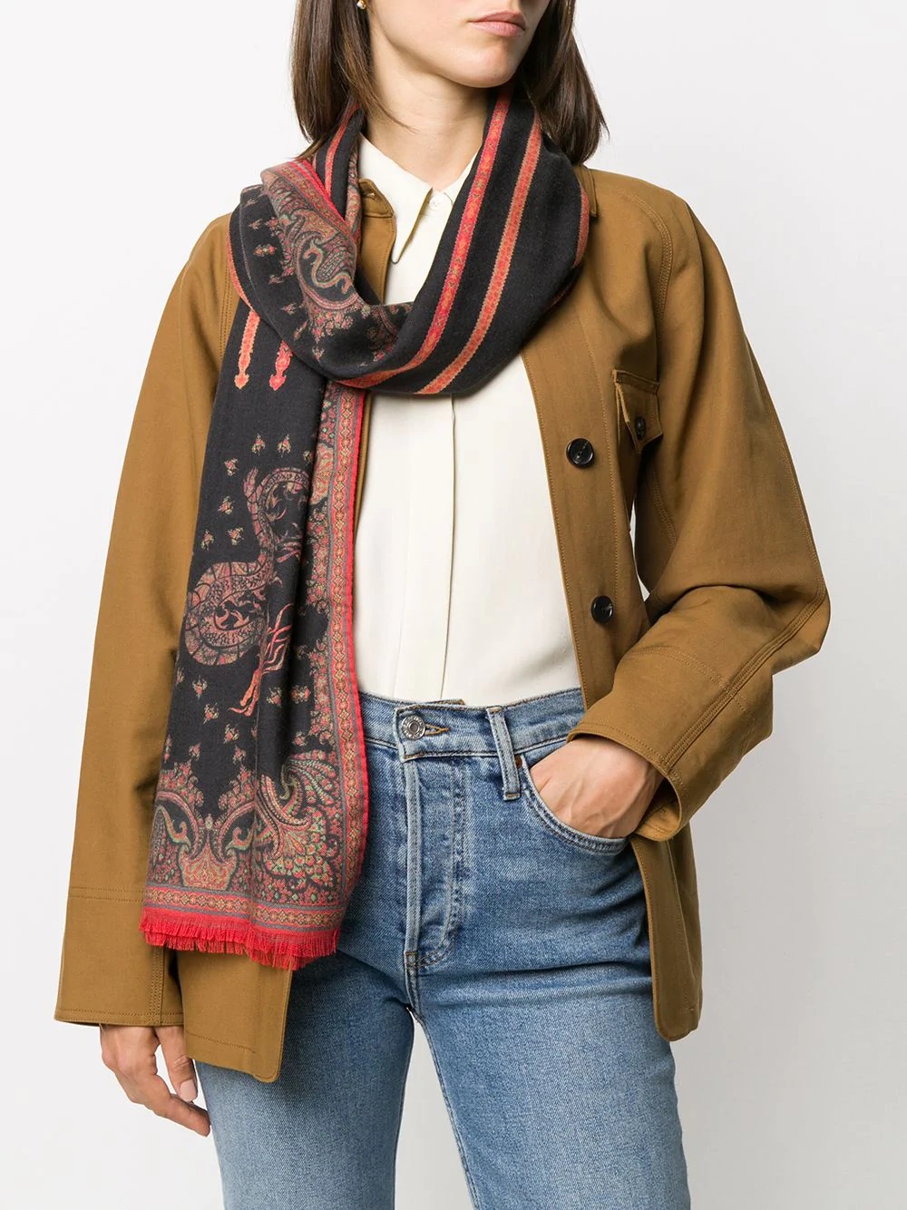 paisley print scarf - 2