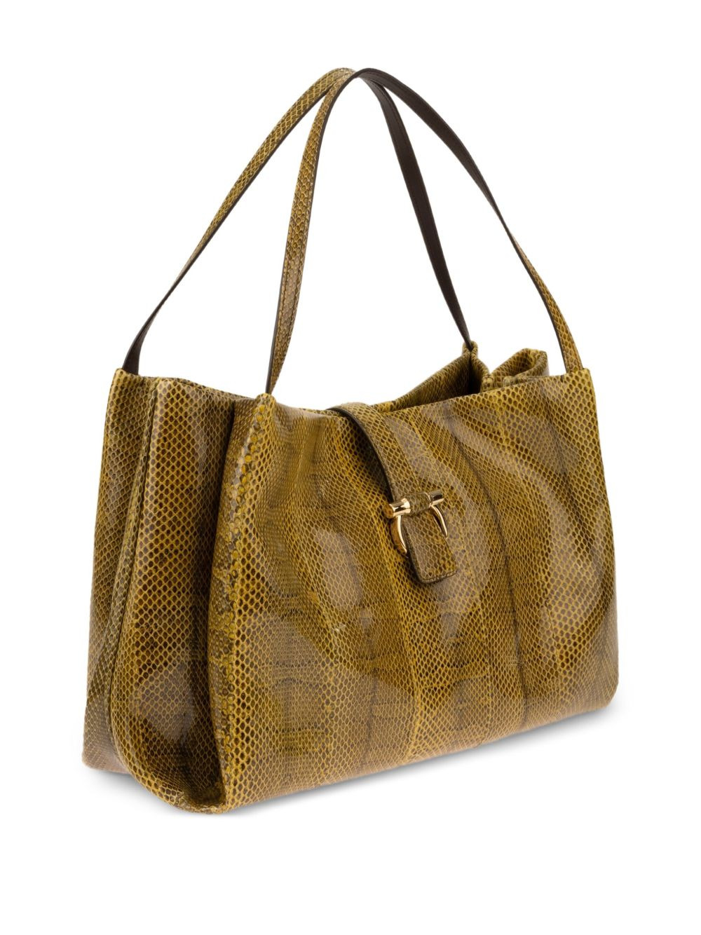 large snakeskin Gancio-hardware tote bag - 3