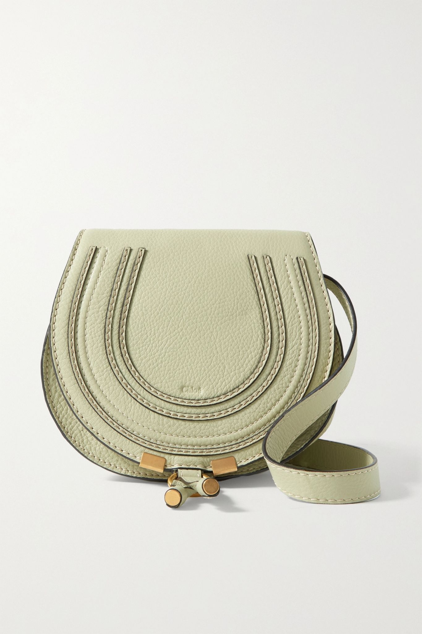 Marcie mini textured-leather shoulder bag - 1