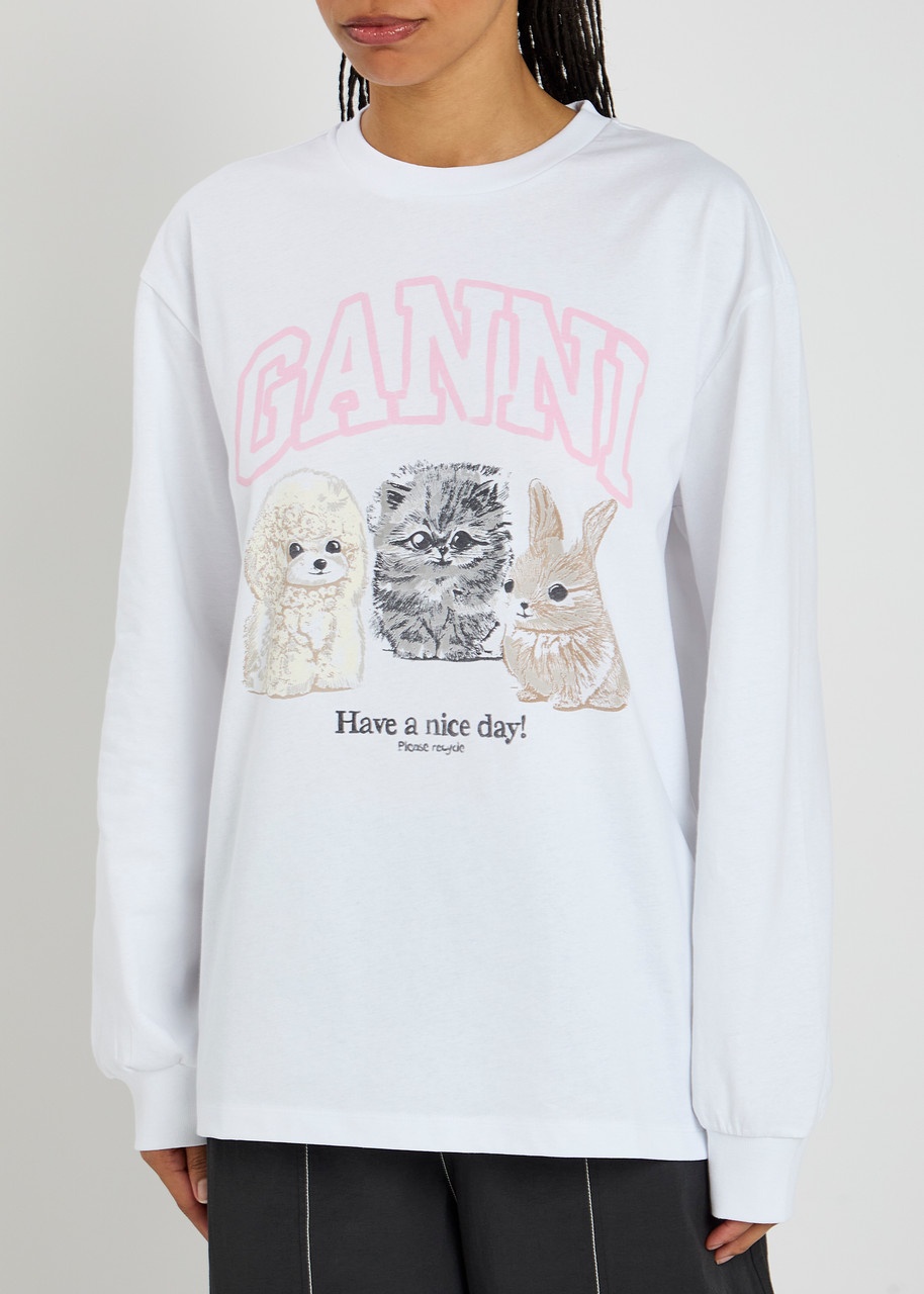 Ganni Printed Cotton T-shirt - 2