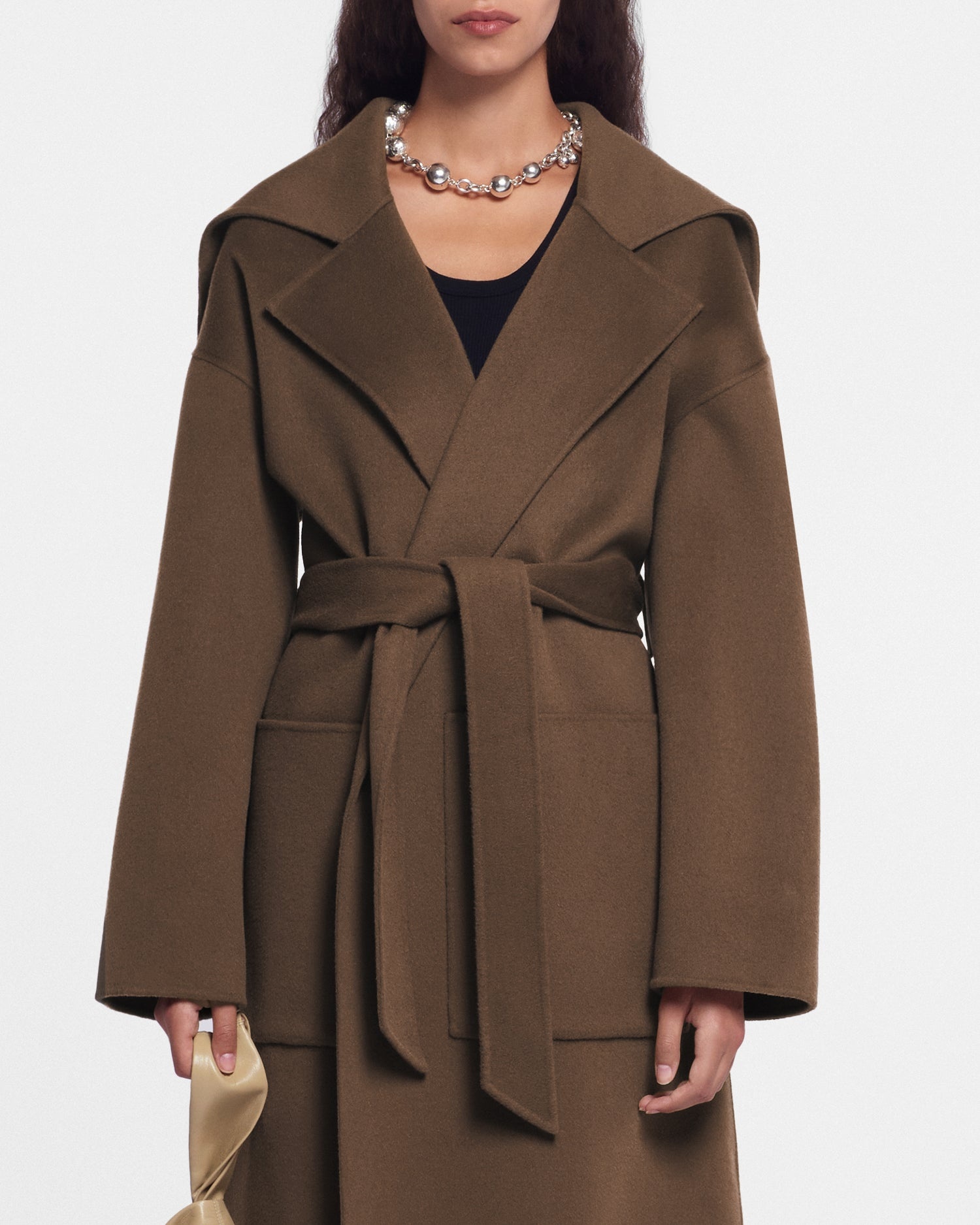 Double Wool and Silk Blend Coat - 3