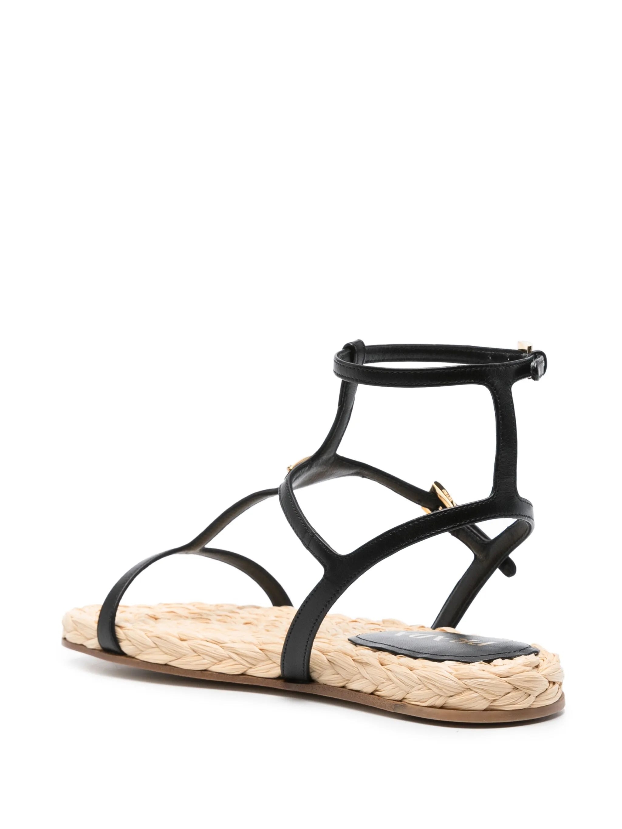 Triangle-logo Leather Sandals - 2
