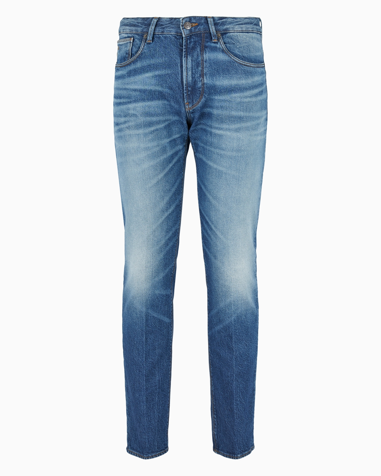 J06 Slim-fit, 12.2 oz stone-washed denim jeans with veining - 1