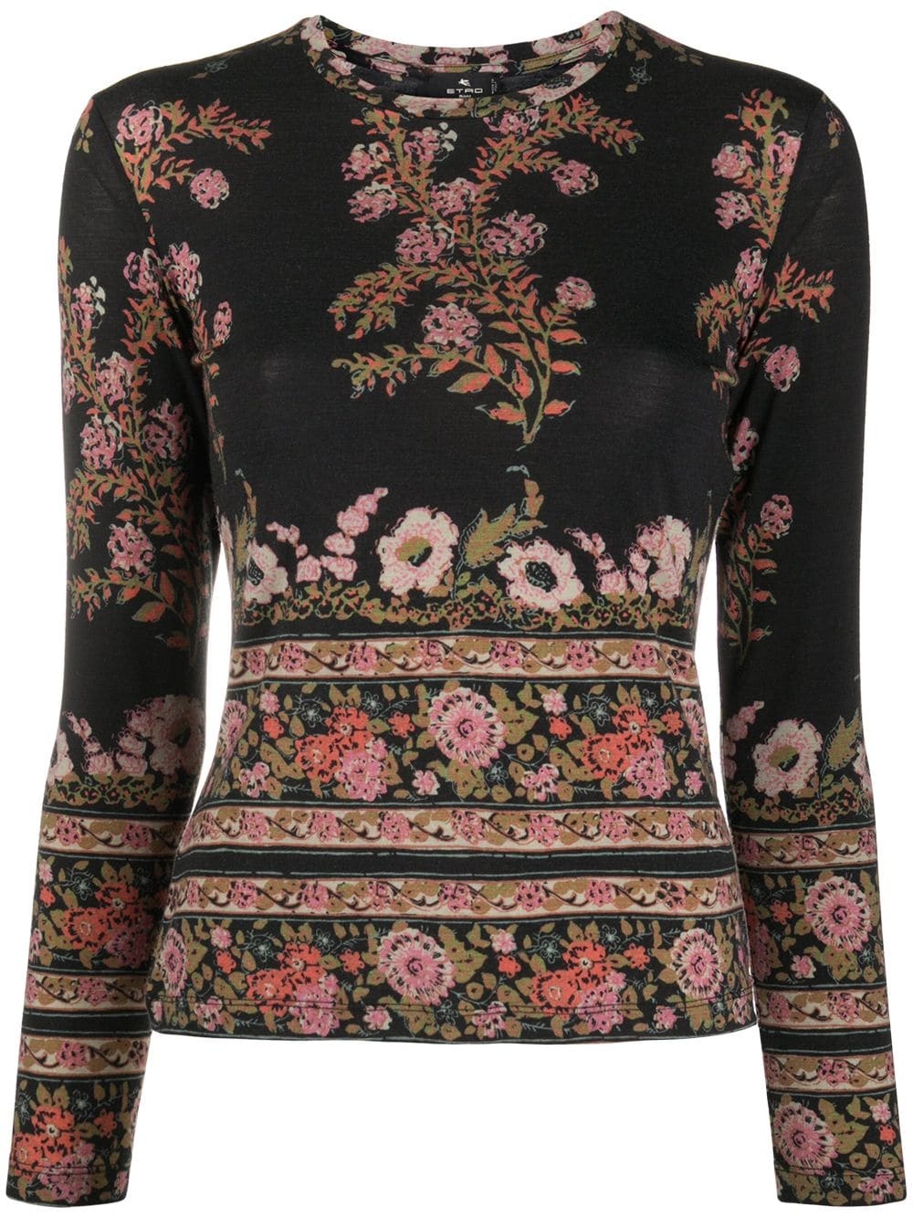 floral print slim-fit jumper - 1