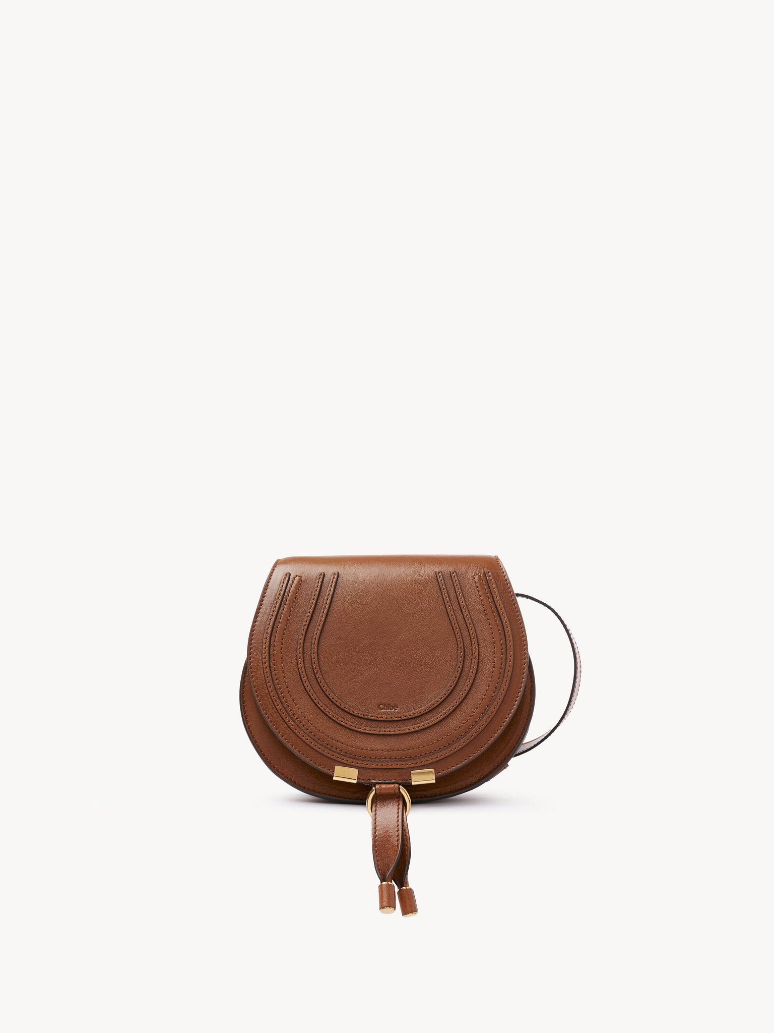 SMALL MARCIE SADDLE BAG IN SHINY LEATHER - 1