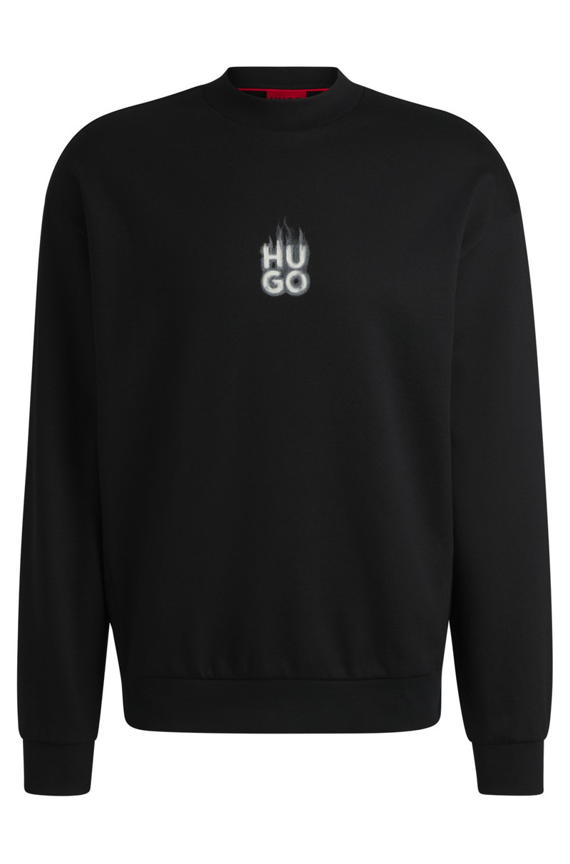 COTTON-TERRY SWEATSHIRT WITH STACKED SMOKE LOGO PRINTS 1