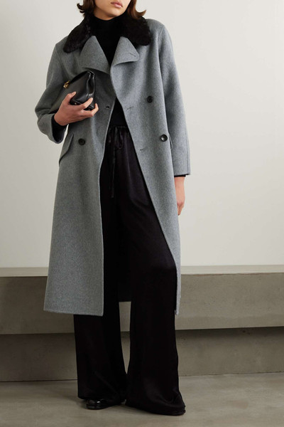 Proenza Schouler Emma double-breasted faux fur-trimmed wool-blend coat outlook