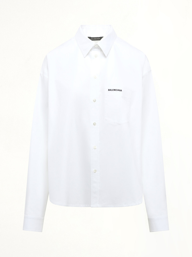 BALENCIAGA Regenerative Cotton Regular Shirt in White outlook