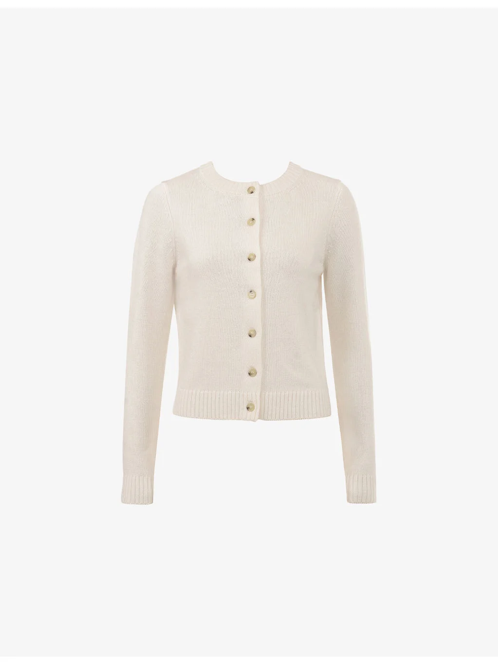 Round-Neck Cashmere and Merino Wool-Blend Cardigan - 1